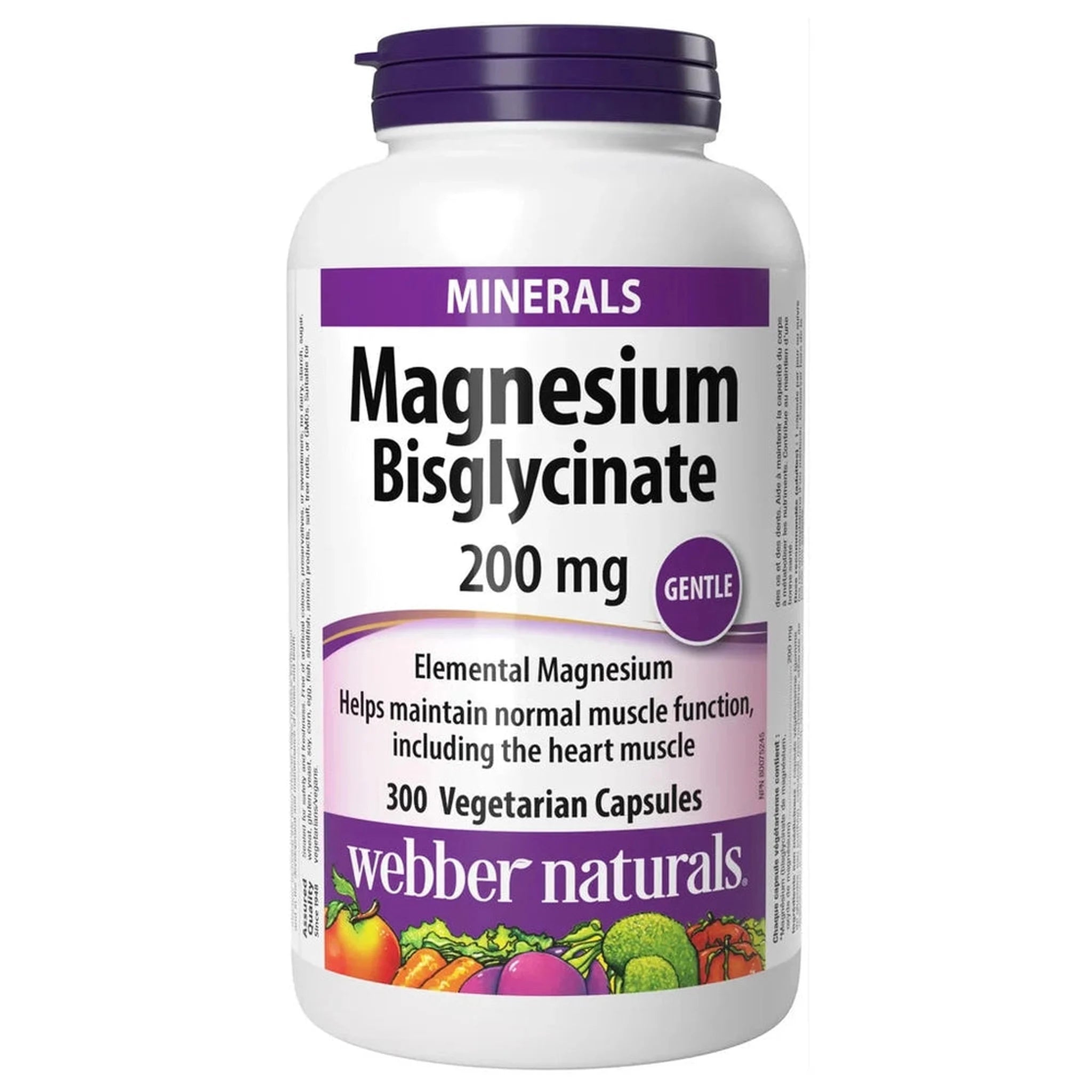 Webber Naturals Magnésium Bisglycinate 200mg – 300 Capsules