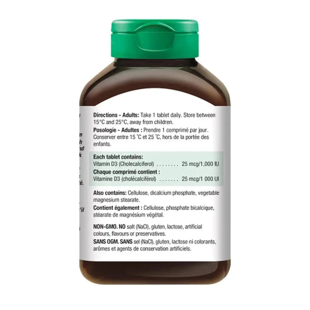 Jamieson Vitamine D3 1000 UI â 375 ComprimĂŠs â Os, ImmunitĂŠ & VitalitĂŠ
