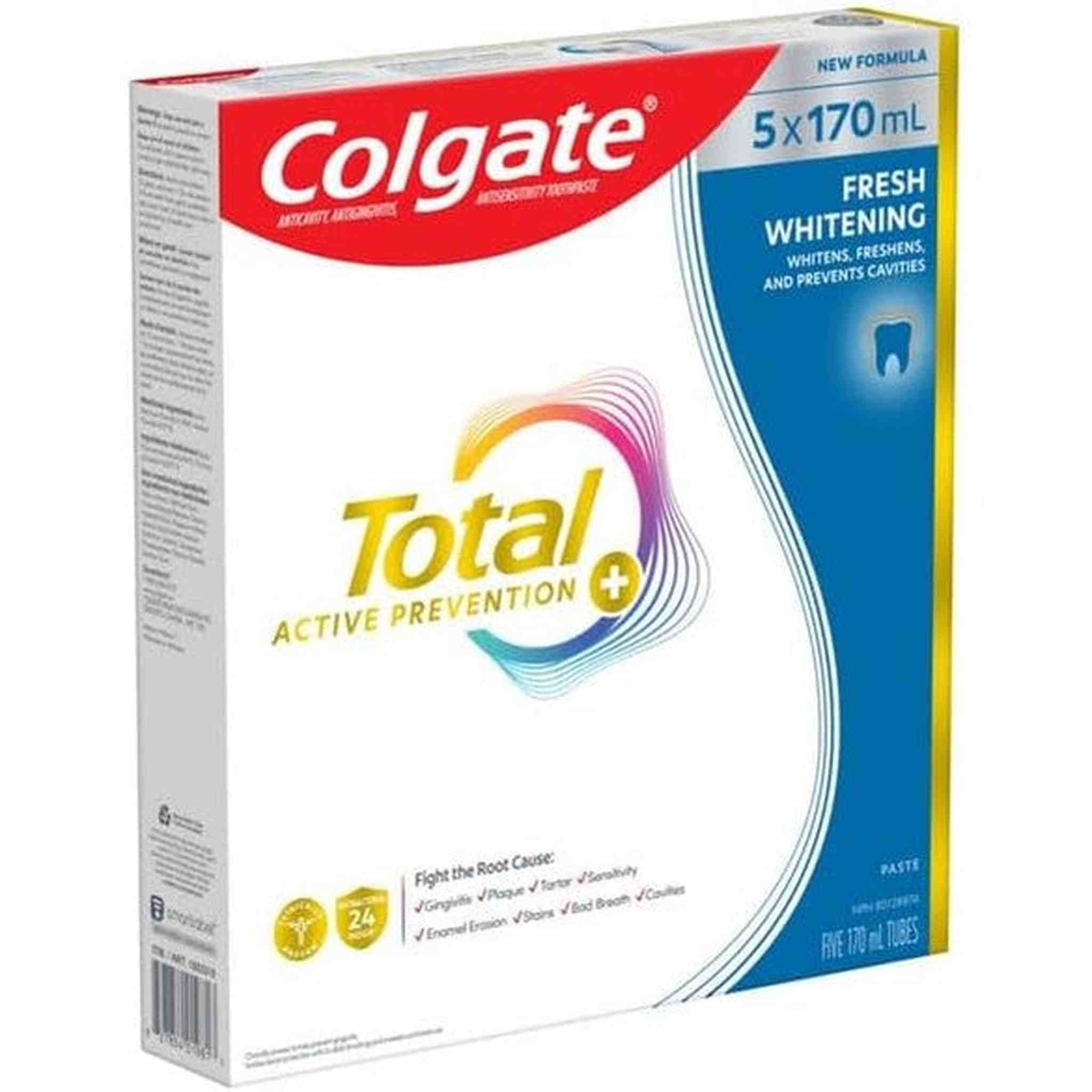 Colgate Active Prevention Plus Fresh Whitening â Dentifrice Blanchissant â Lot de 5 x 170ml