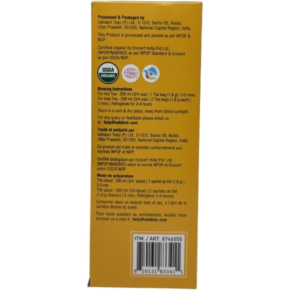 VAHDAM Lot Varié Sachets de Thé au Curcuma – 100 Sachets 180g – Détox & Immunité