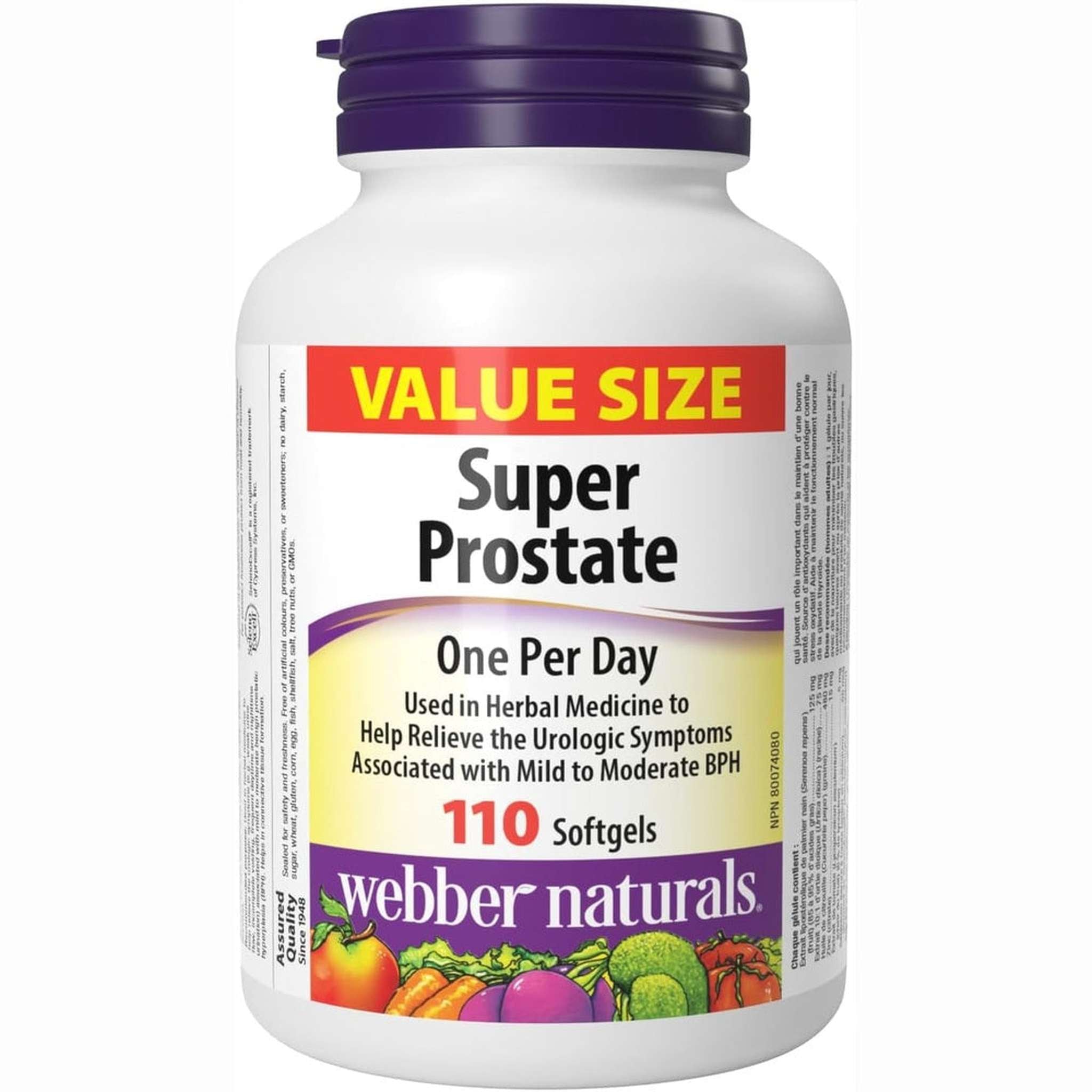 Webber Naturals Super Prostate – 110 Gélules – Formule Complète au Palmier Nain