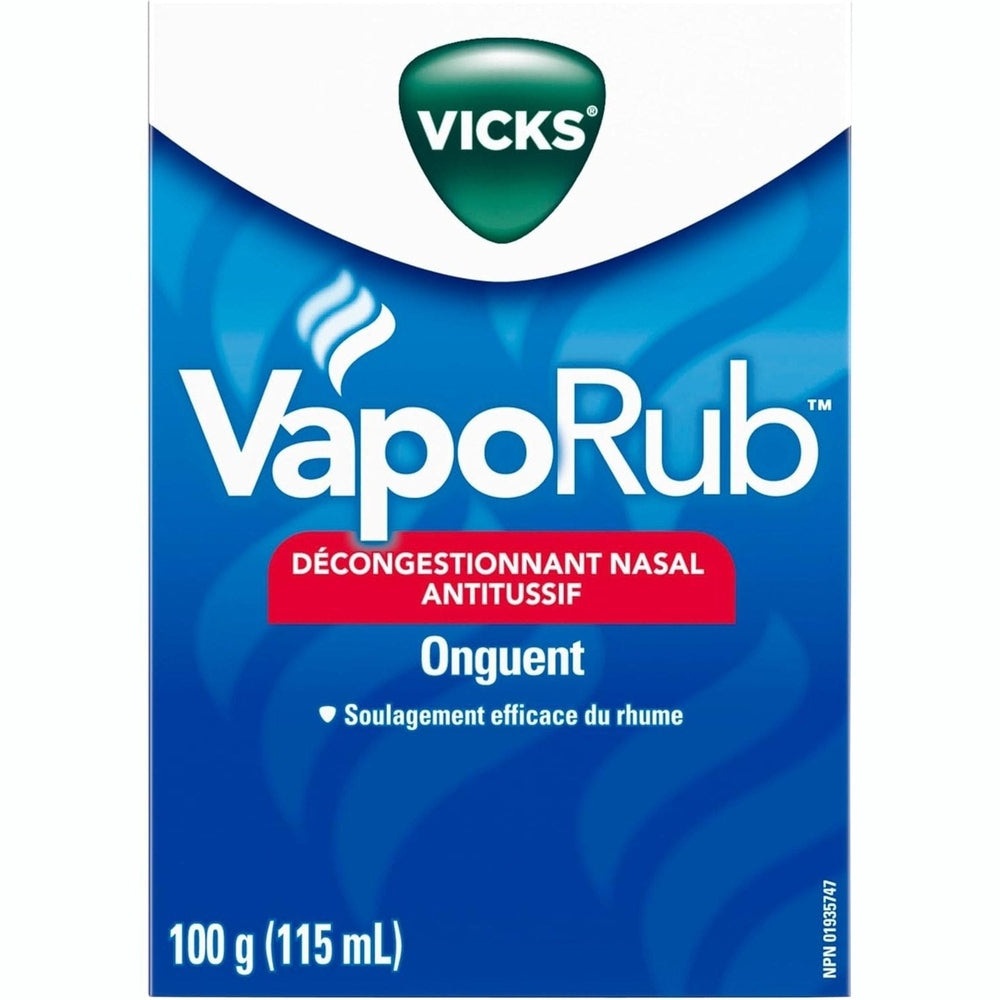 Vicks VapoRub Pommade Décongestionnante – Rhume, Toux & Douleurs – Parfum Original – 100g
