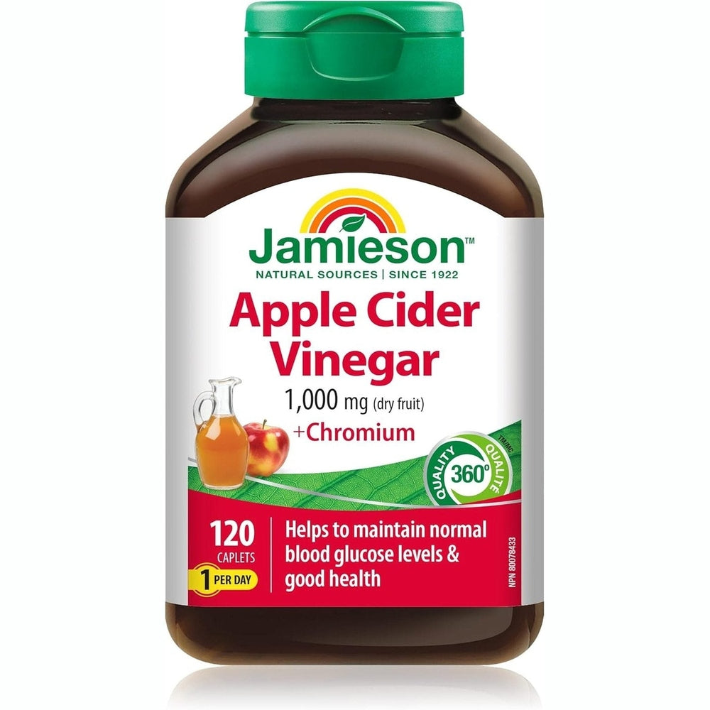 Jamieson Vinaigre de Cidre de Pomme + Chrome â 120 ComprimĂŠs â GlycĂŠmie & MĂŠtabolisme