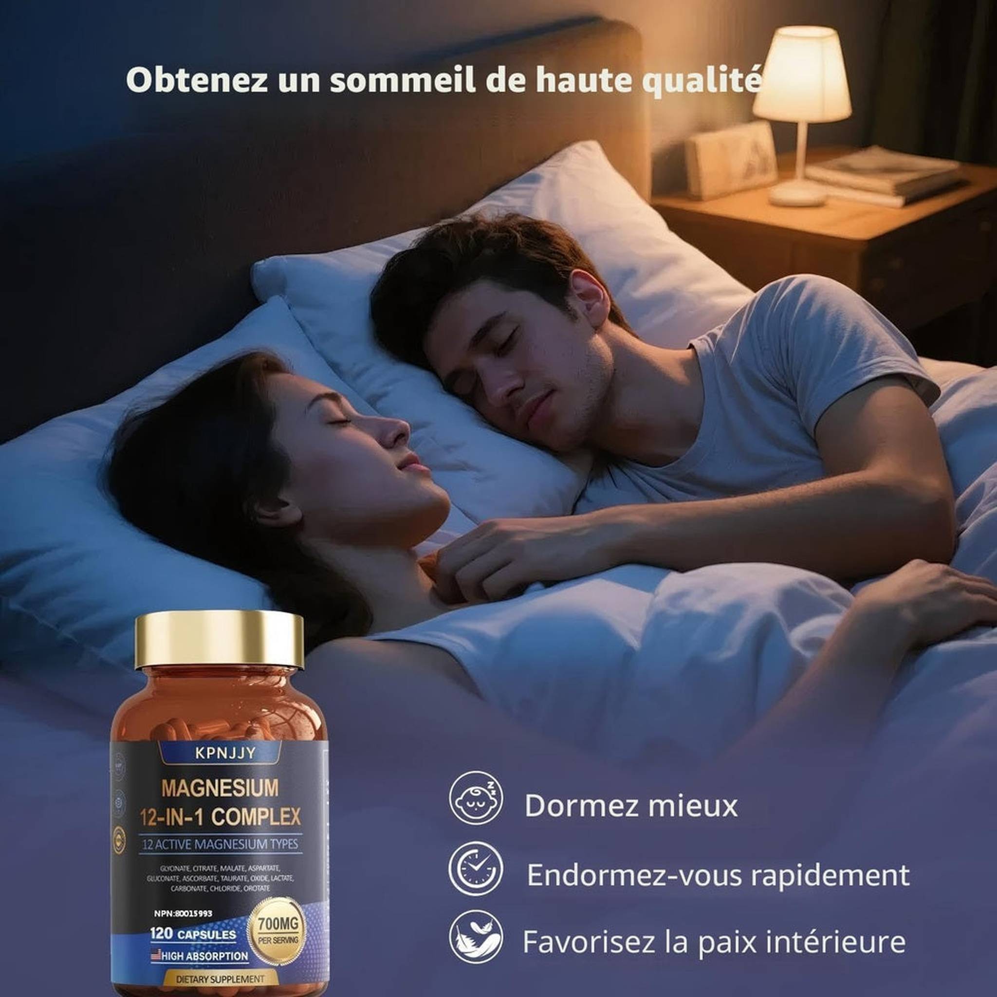Magnésium 700mg Complexe 12 en 1 – 120 Capsules Végétariennes