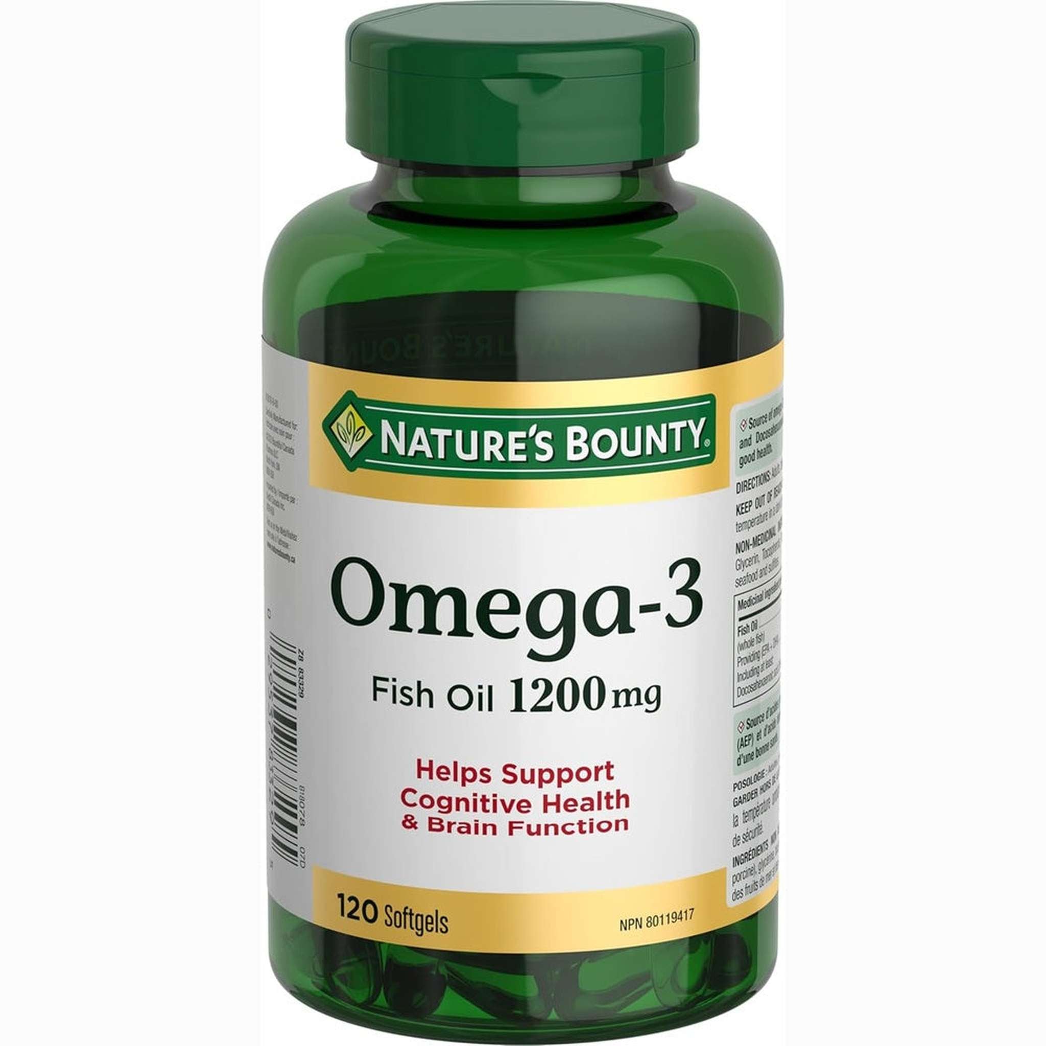 Nature's Bounty Huile de Poisson Omega-3 1200mg – 120 Gélules Molles