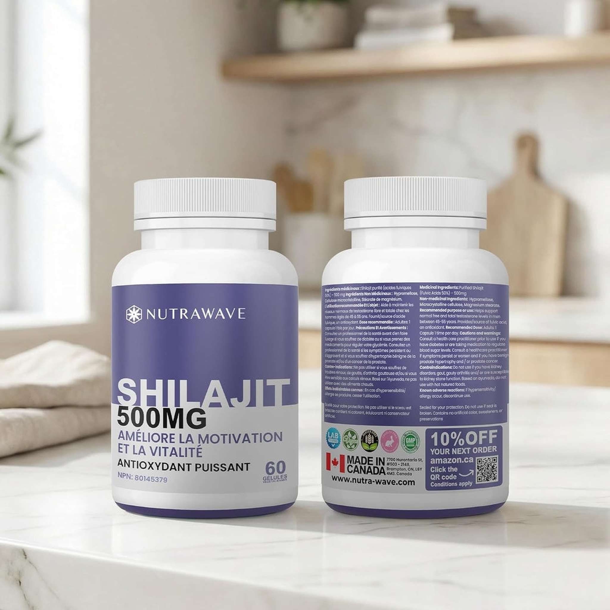 Nutrawave Pure Shilajit Himalayen – 500mg – 60 Gélules – Pour Femme – Végétalien & Sans OGM
