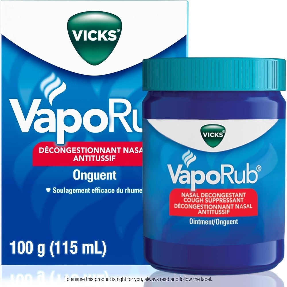 Vicks VapoRub Pommade Décongestionnante – Rhume, Toux & Douleurs – Parfum Original – 100g