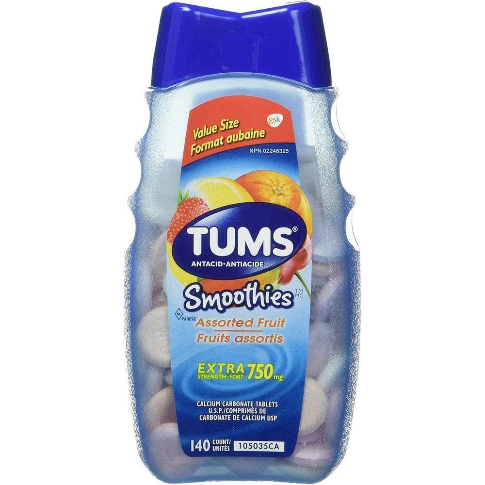 Tums Ultra Fort Antiacide – 200 Comprimés – Menthe Poivrée, Fruits Assortis & Smoothies