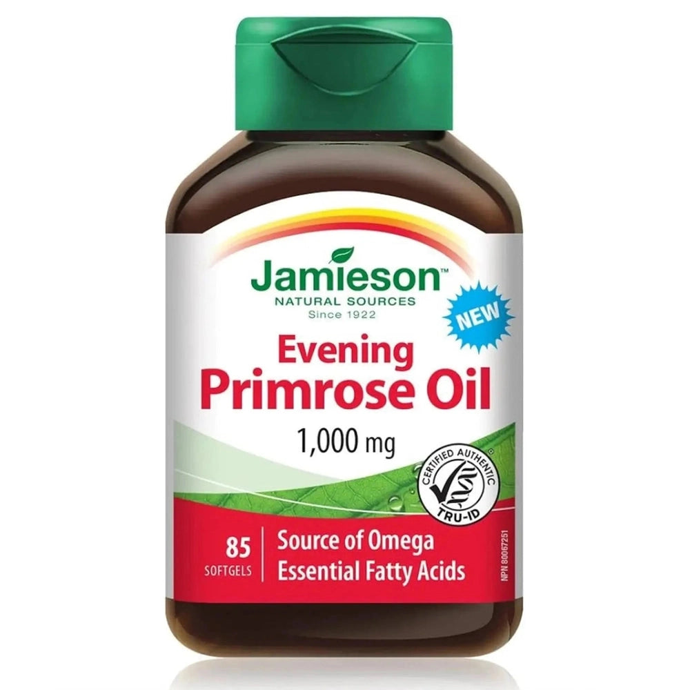 Evening Primrose Oil 1000mg Jamieson - SantĂŠ FĂŠminine | 80 Softgels