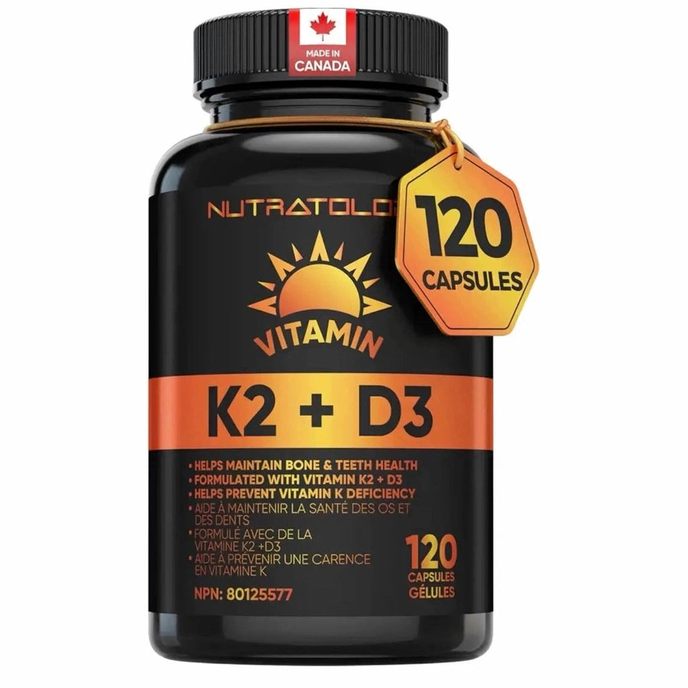 K2 + D3 Nutratology - Santé Osseuse & Cardiovasculaire | 120 Capsules