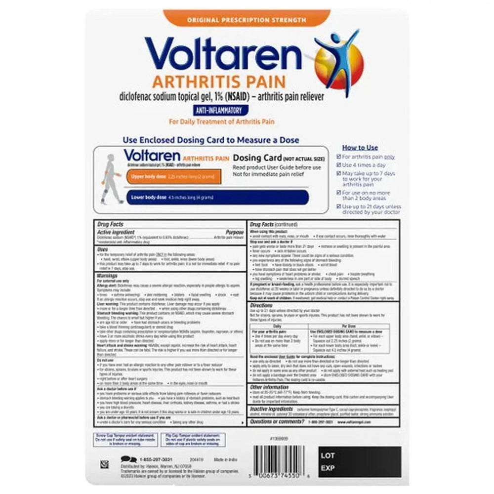 Voltaren Gel Antidouleur Arthrite – 350g 12.34 oz – Soulagement Ciblé des Articulations