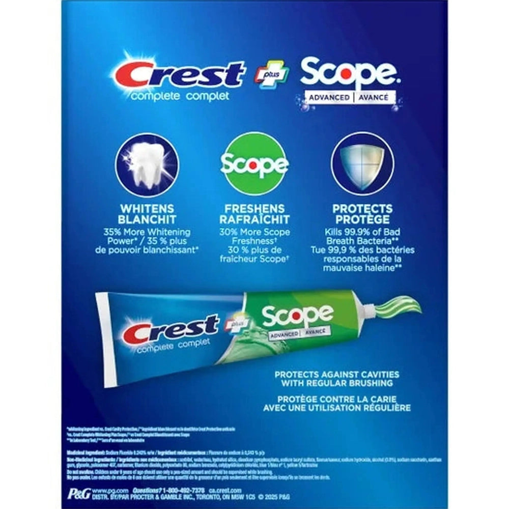 Crest Complete Plus Scope Advanced Active Foam – Dentifrice – Lot de 5 x 170ml