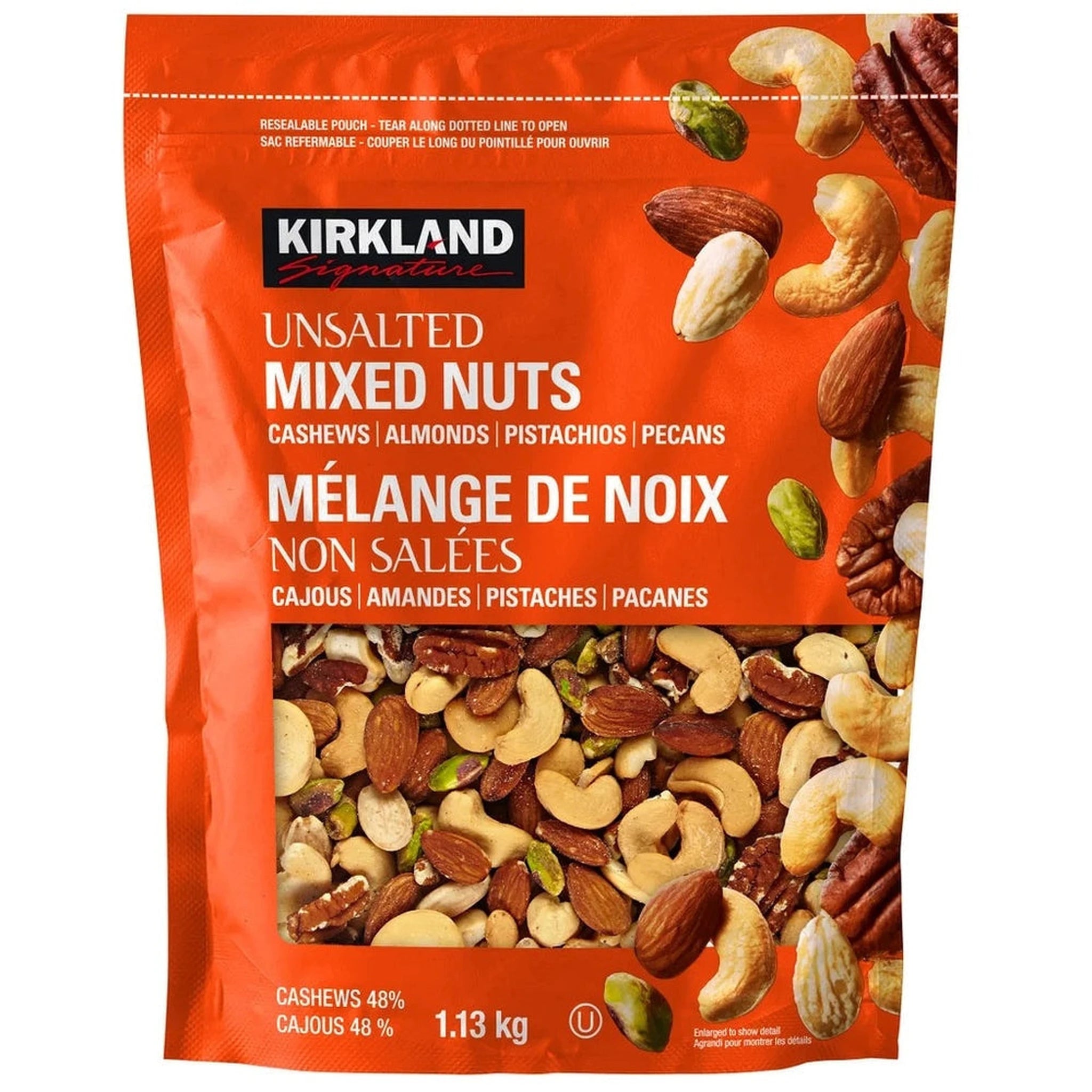 Kirkland Signature Mélange de Noix Non Salées – 1,13 kg