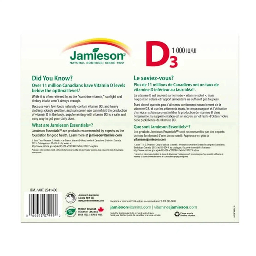 Kirkland Signature Vitamine D3 Extra Fort 50mcg 2000 UI – 600 Gélules Molles