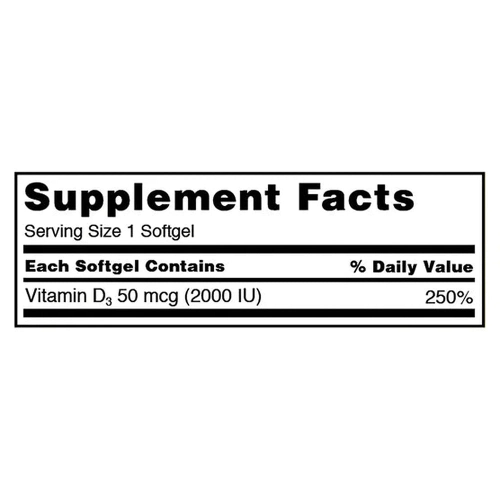 Kirkland Signature Vitamine D3 Extra Fort 50mcg 2000 UI – 600 Gélules Molles