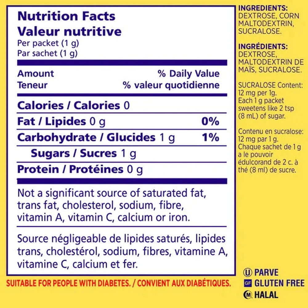 Splenda Édulcorant Sans Calories – Paquet de 1 000 Sachets