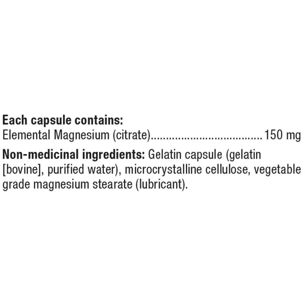 Webber Naturals Magnésium Citrate 150mg – 300 Capsules