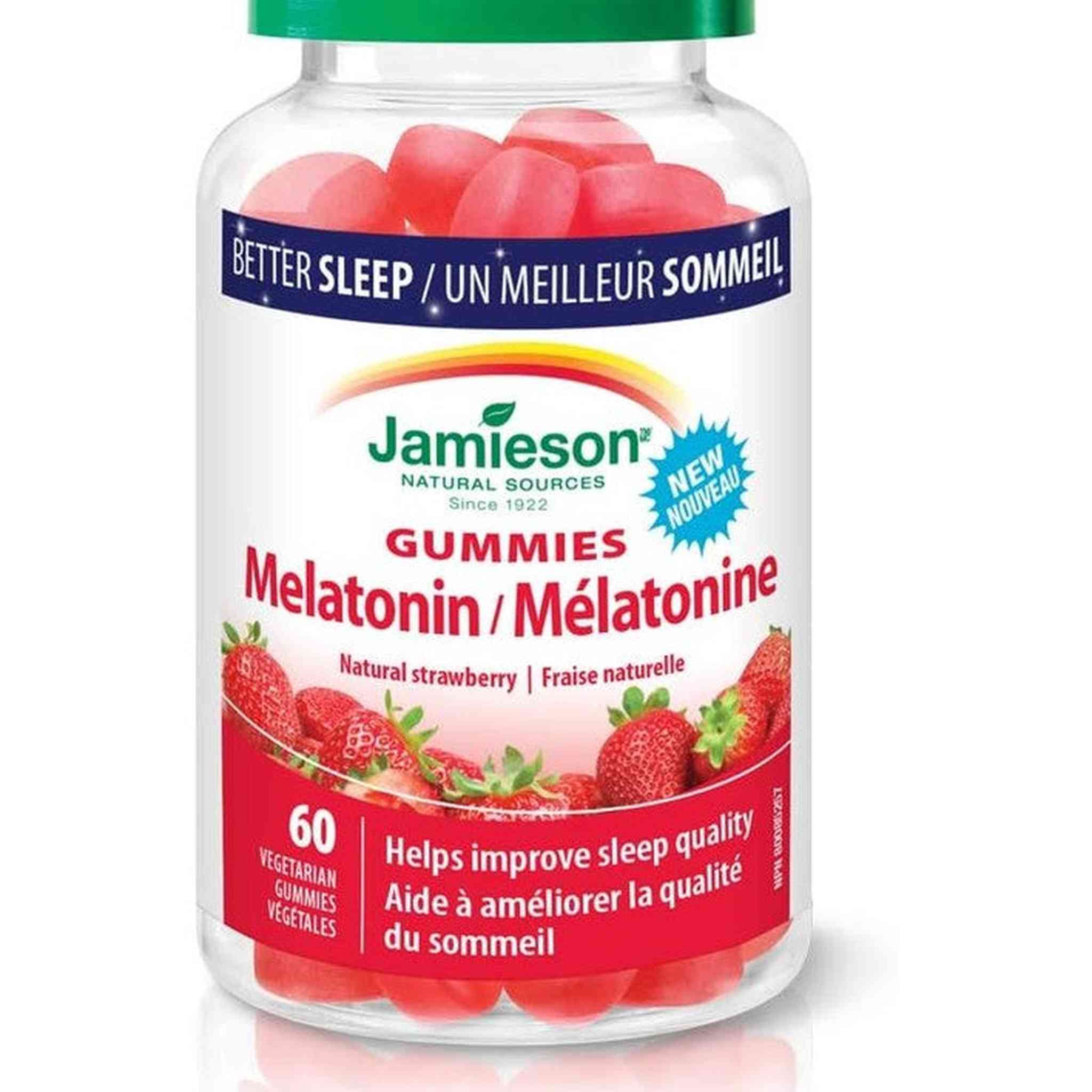 Jamieson Mélatonine 2,5mg Gummies Saveur Fraise – 60 Gommes