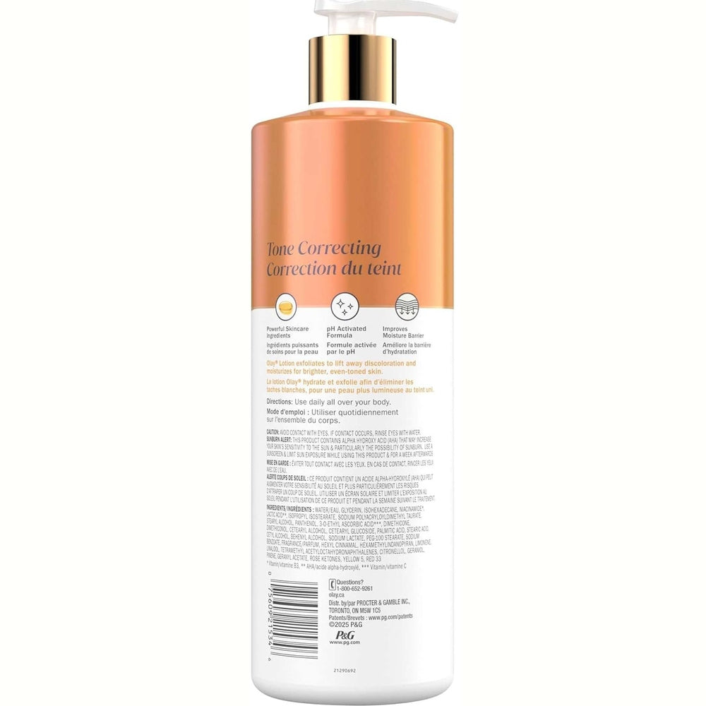 Olay Lait Corporel Correcteur de Taches – AHA + Vitamine C + Niacinamide – 502ml