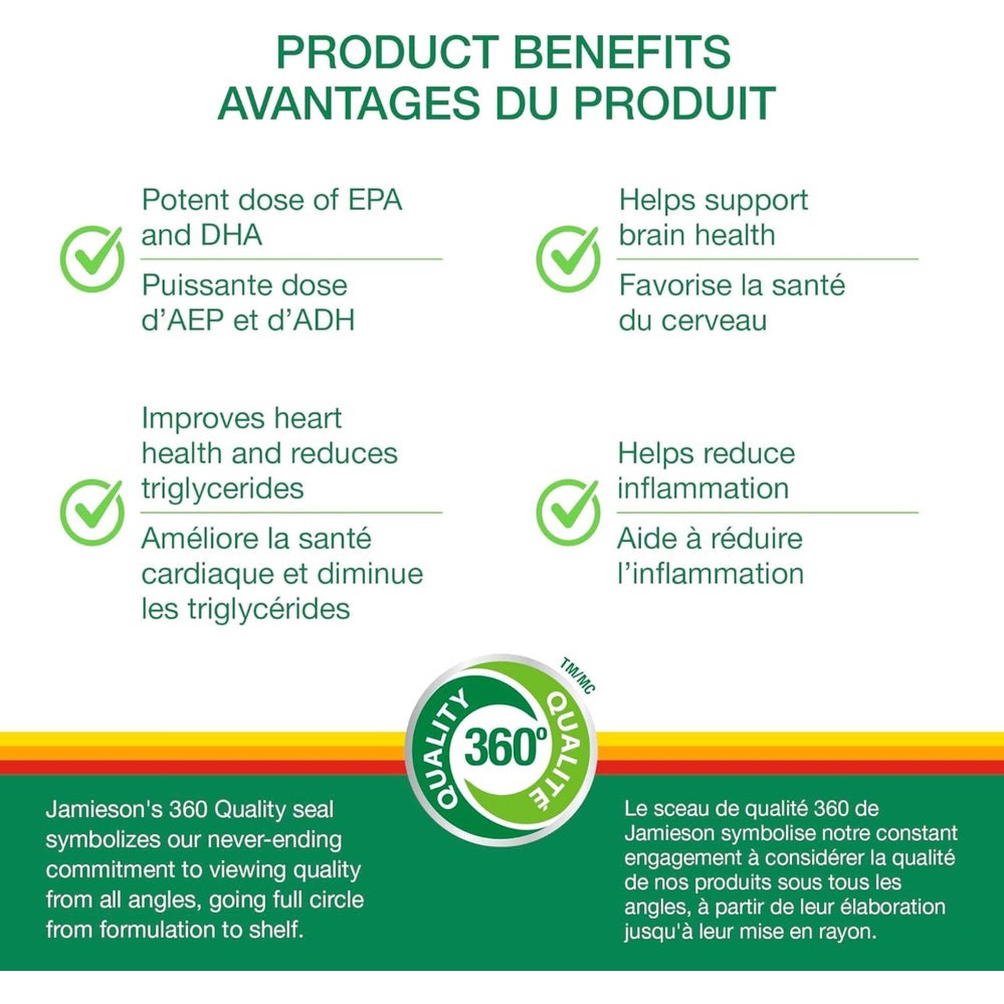 Jamieson Omega-3 Select 1000mg – EPA 300mg & DHA 200mg – 200 Gélules