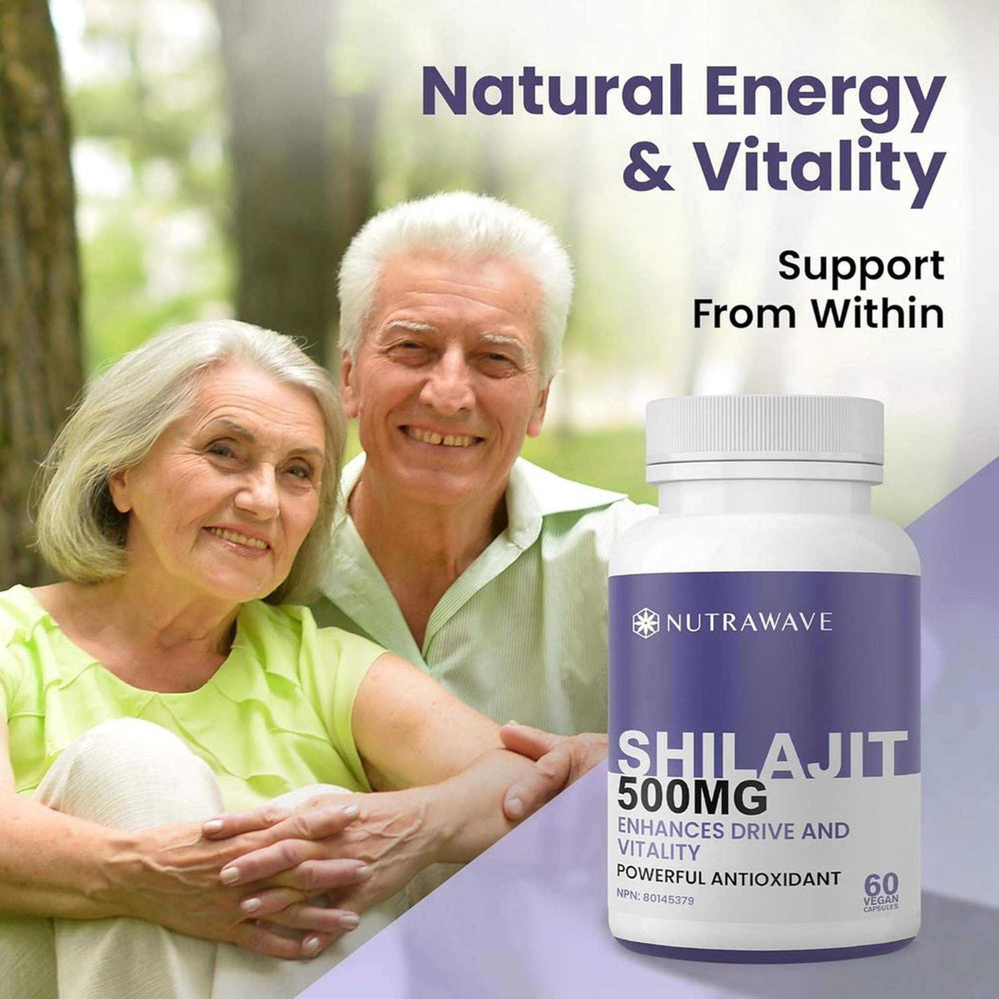 Nutrawave Pure Shilajit Himalayen – 500mg – 60 Gélules – Pour Femme – Végétalien & Sans OGM