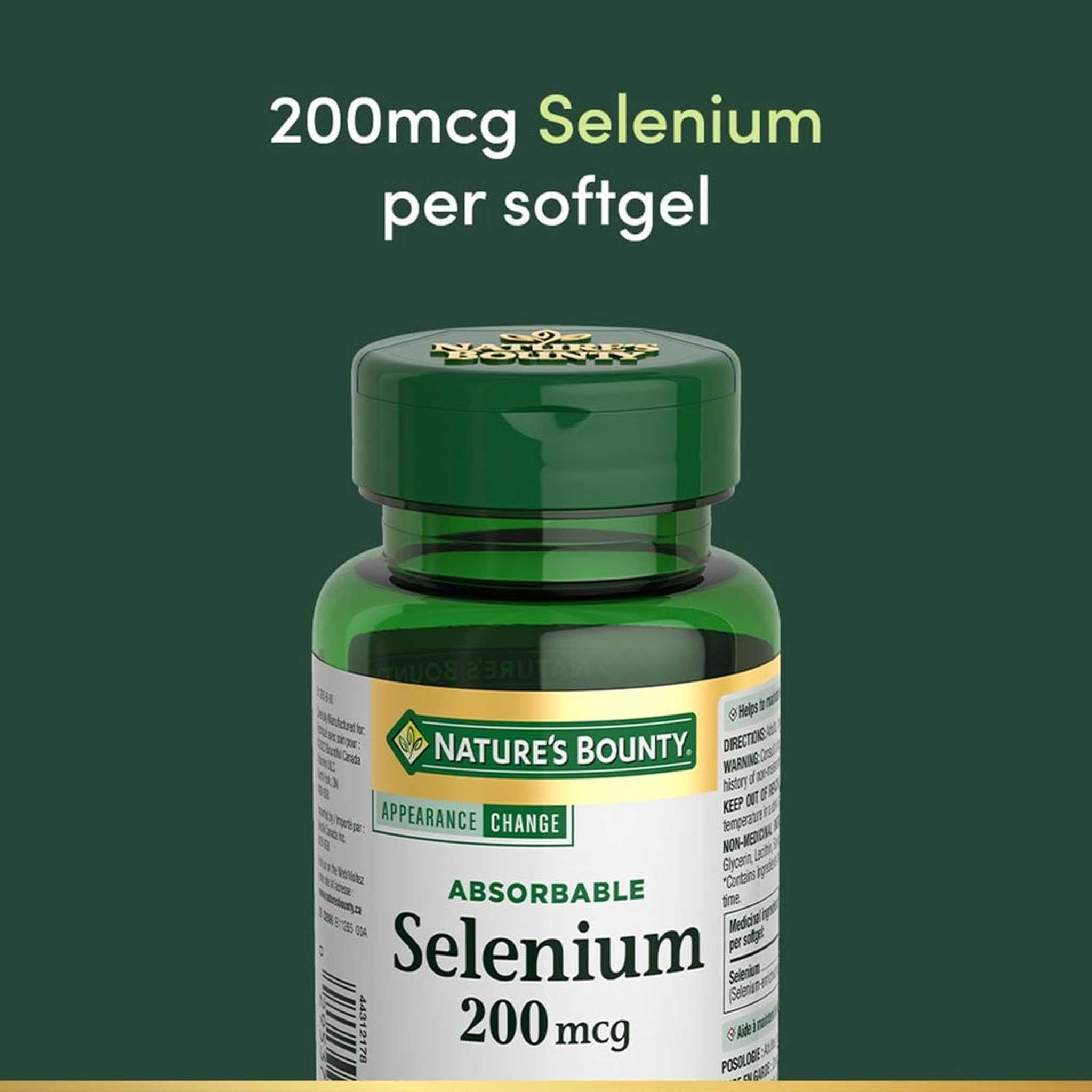 Nature's Bounty Sélénium Absorbable 200mcg – 100 Gélules Molles
