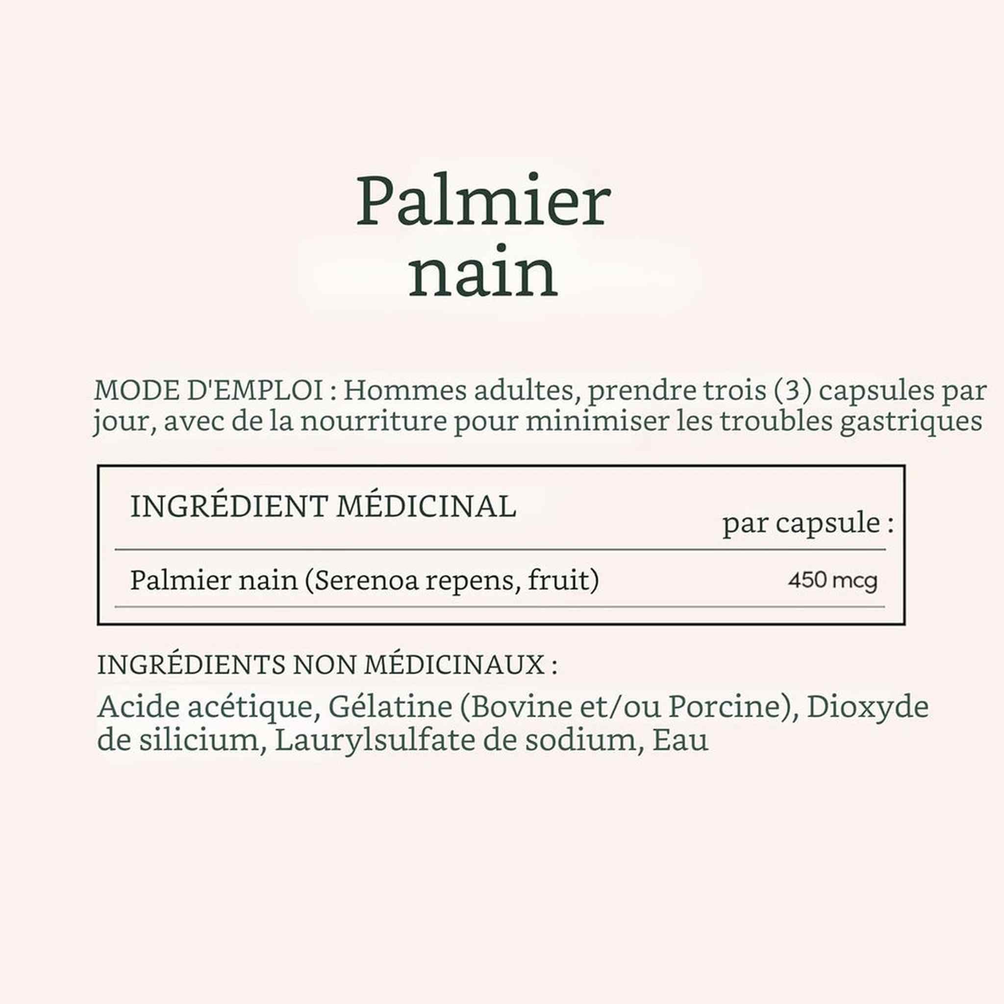 Nature's Bounty Palmier Nain 450mg – 100 Capsules – Santé Prostatique
