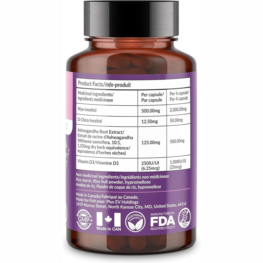 Intimate Rose Myo-Inositol SOPK – Myo & D-Chiro 40:1 + Vitamine D3 + Ashwagandha – 120 Capsules