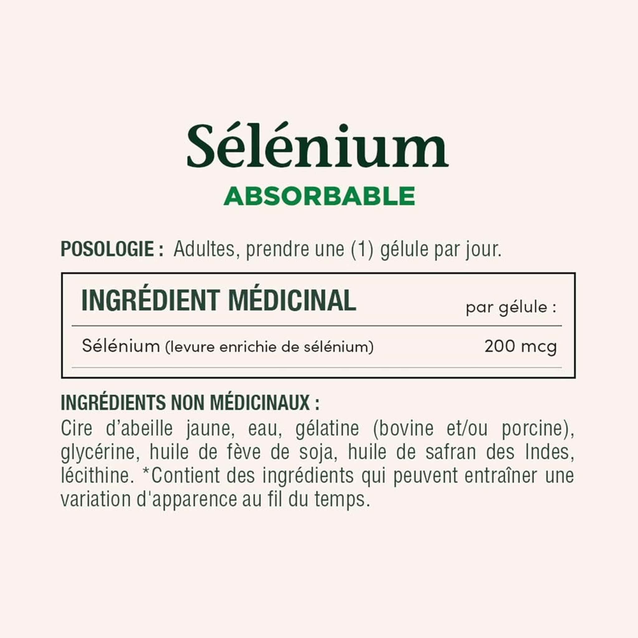 Nature's Bounty Sélénium Absorbable 200mcg – 100 Gélules Molles