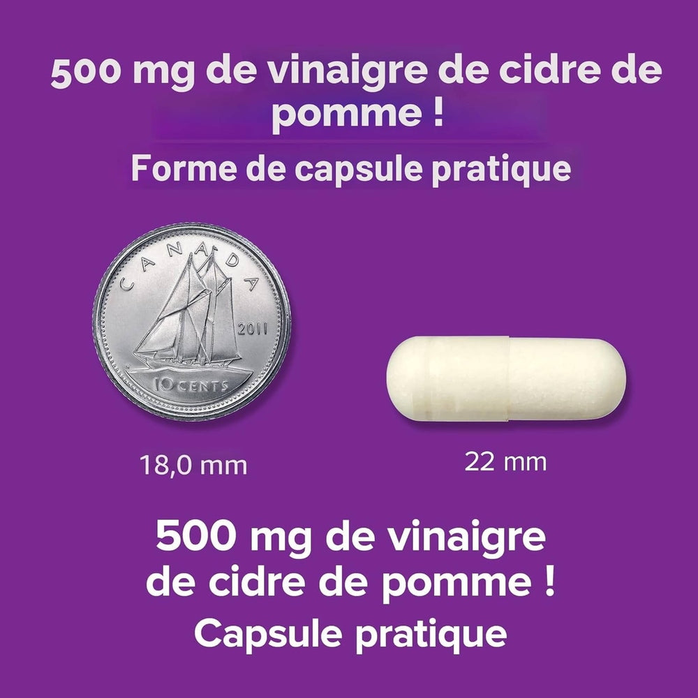 Webber Naturals Vinaigre de Cidre de Pomme 500mg – Nouvelle Formule – 240 Gélules