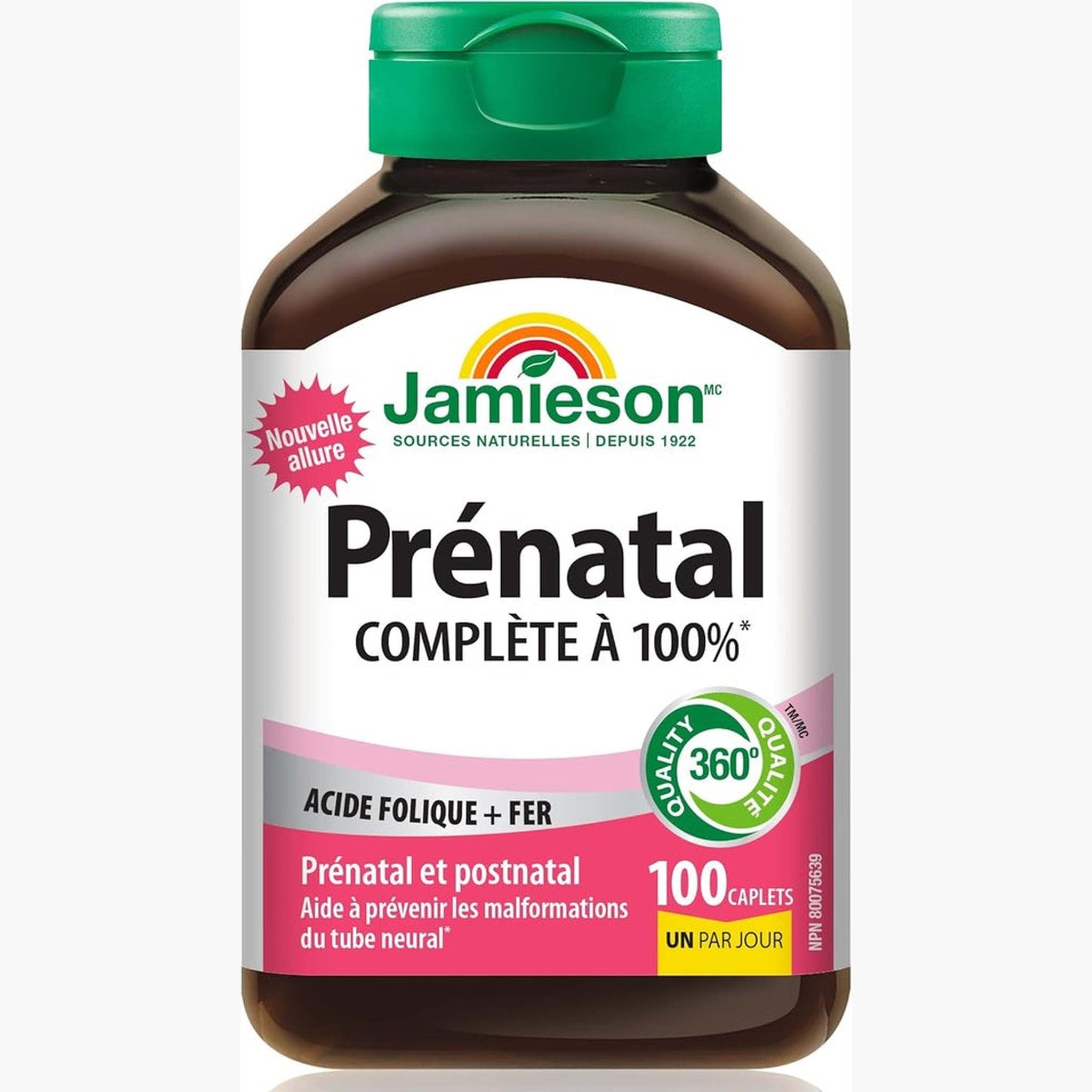 Jamieson Multivitamines Prénatales Complètes – Acide Folique & Fer – Prénatal & Allaitement