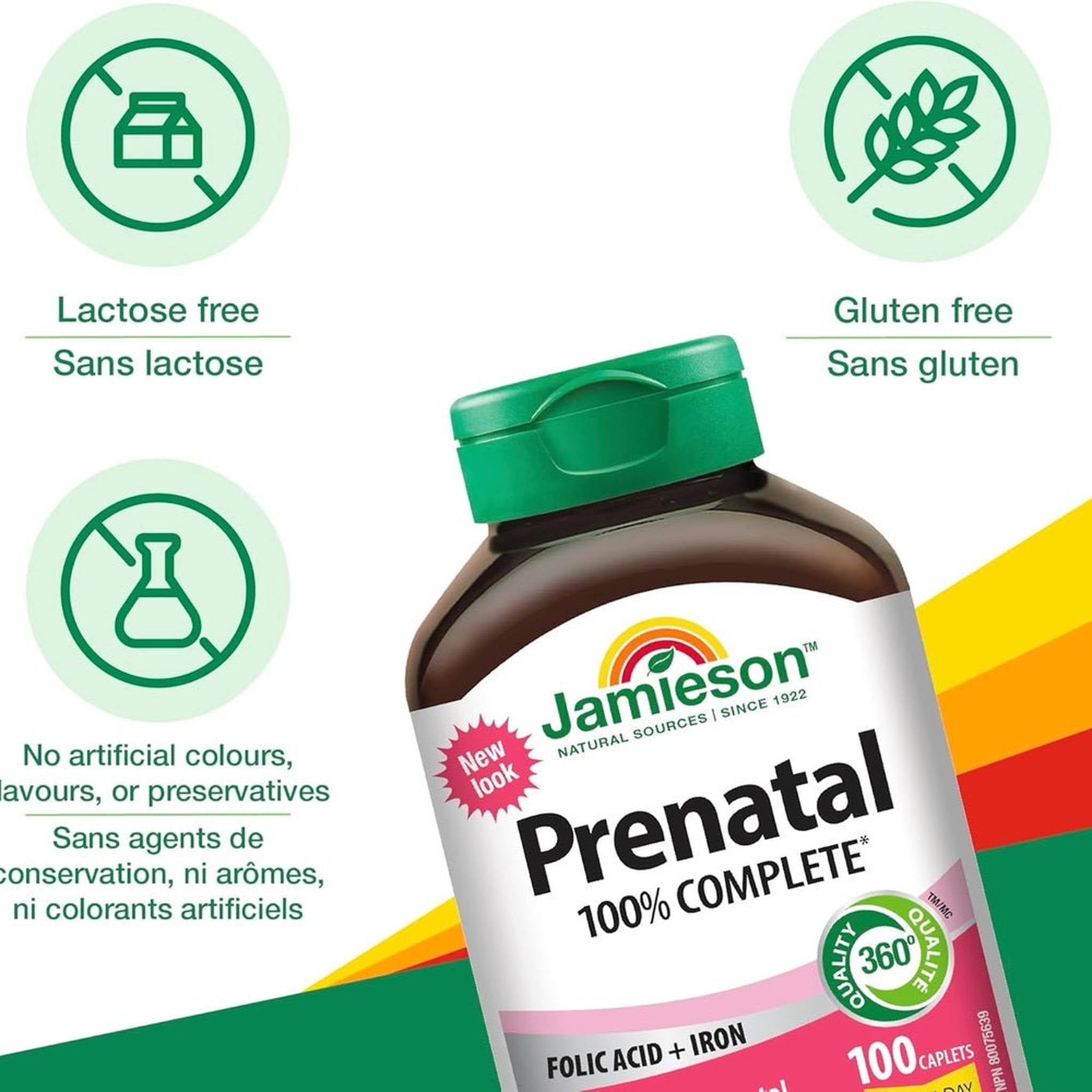 Jamieson Multivitamines Prénatales Complètes – Acide Folique & Fer – Prénatal & Allaitement