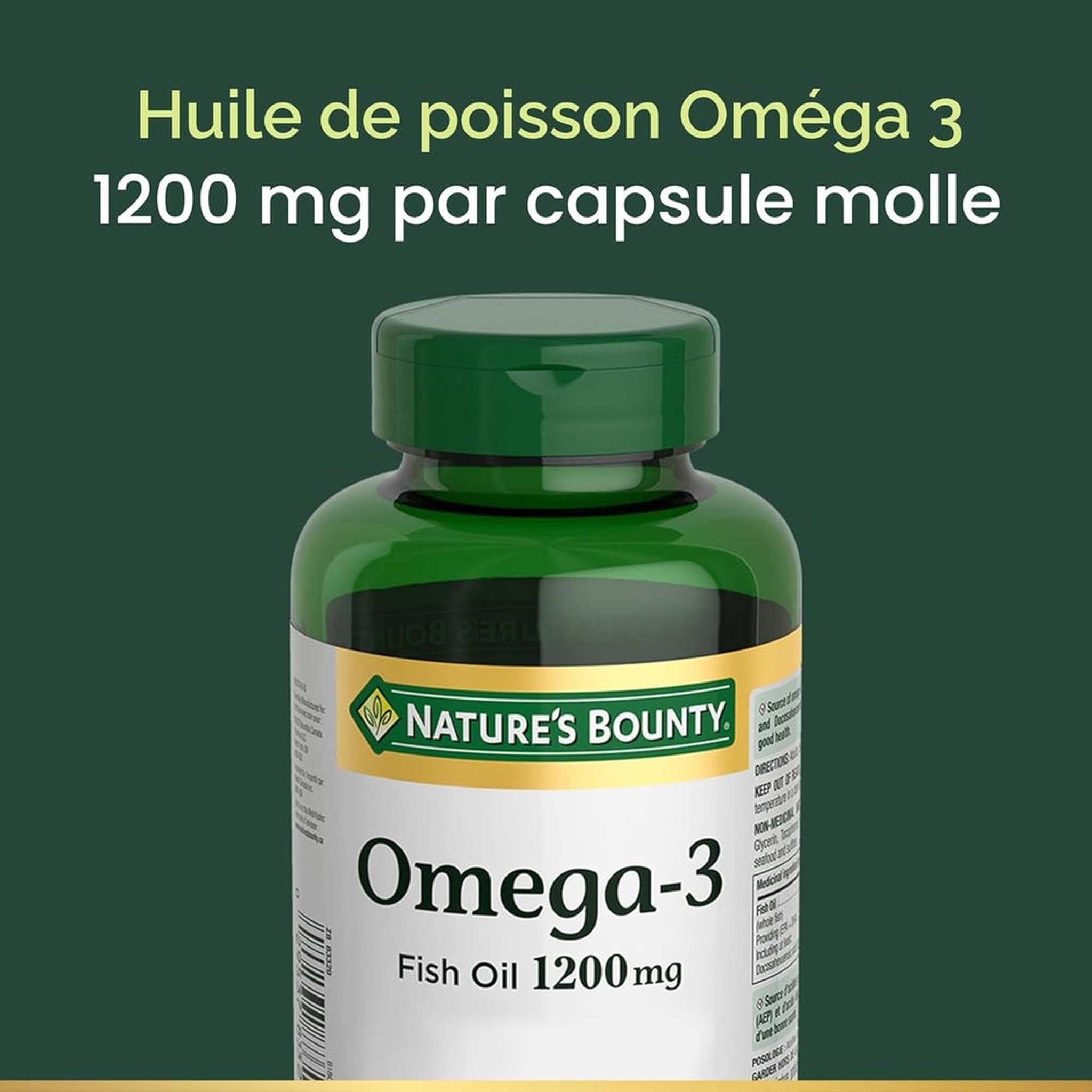 Nature's Bounty Huile de Poisson Omega-3 1200mg – 120 Gélules Molles