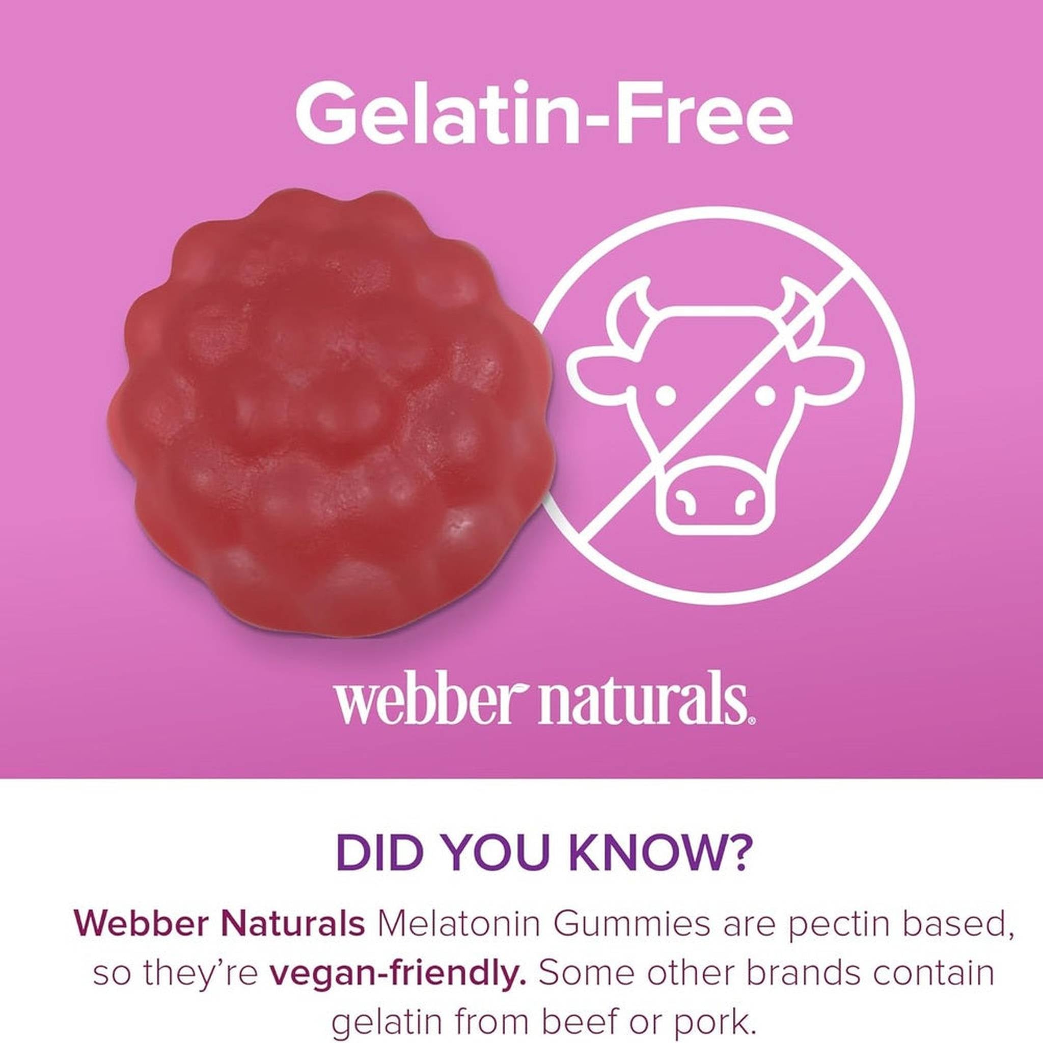 Webber Naturals Mélatonine 10mg Gummy – Cerise & Grenade – 60 Gommes
