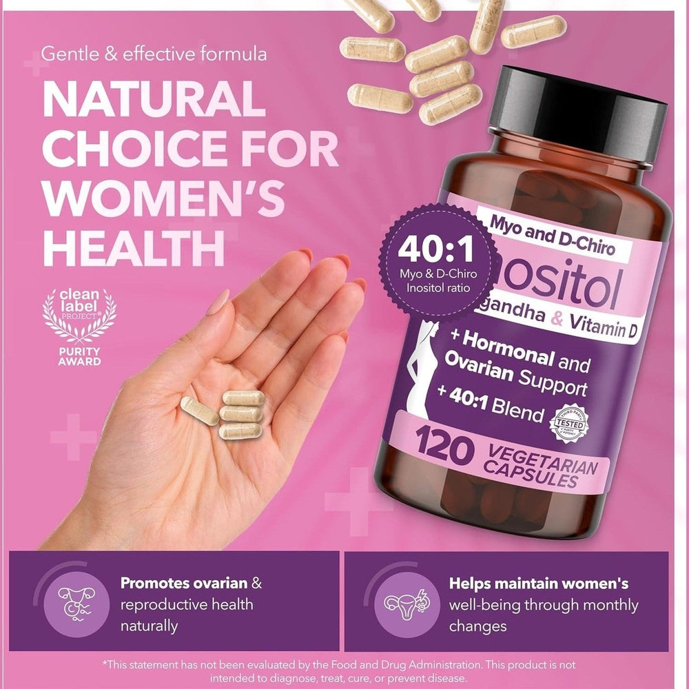 Intimate Rose Myo-Inositol SOPK – Myo & D-Chiro 40:1 + Vitamine D3 + Ashwagandha – 120 Capsules