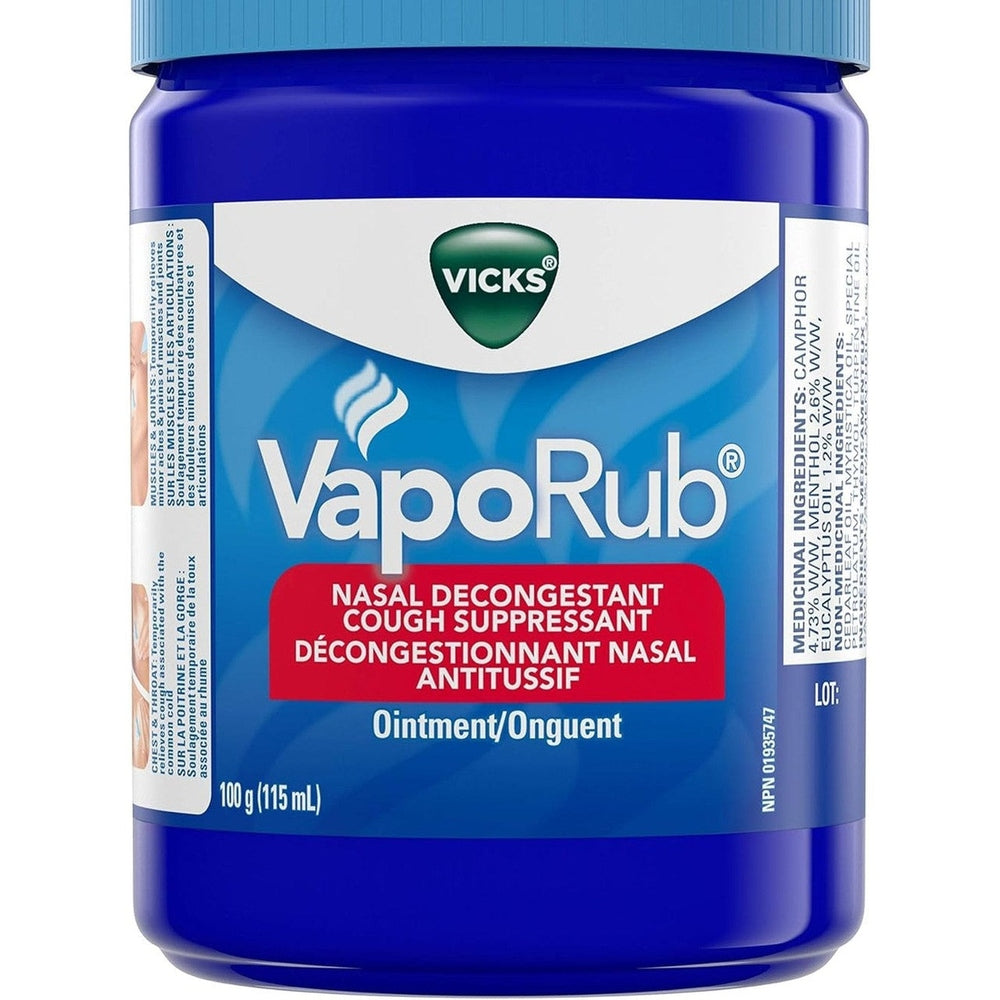 Vicks VapoRub Pommade Décongestionnante – Rhume, Toux & Douleurs – Parfum Original – 100g
