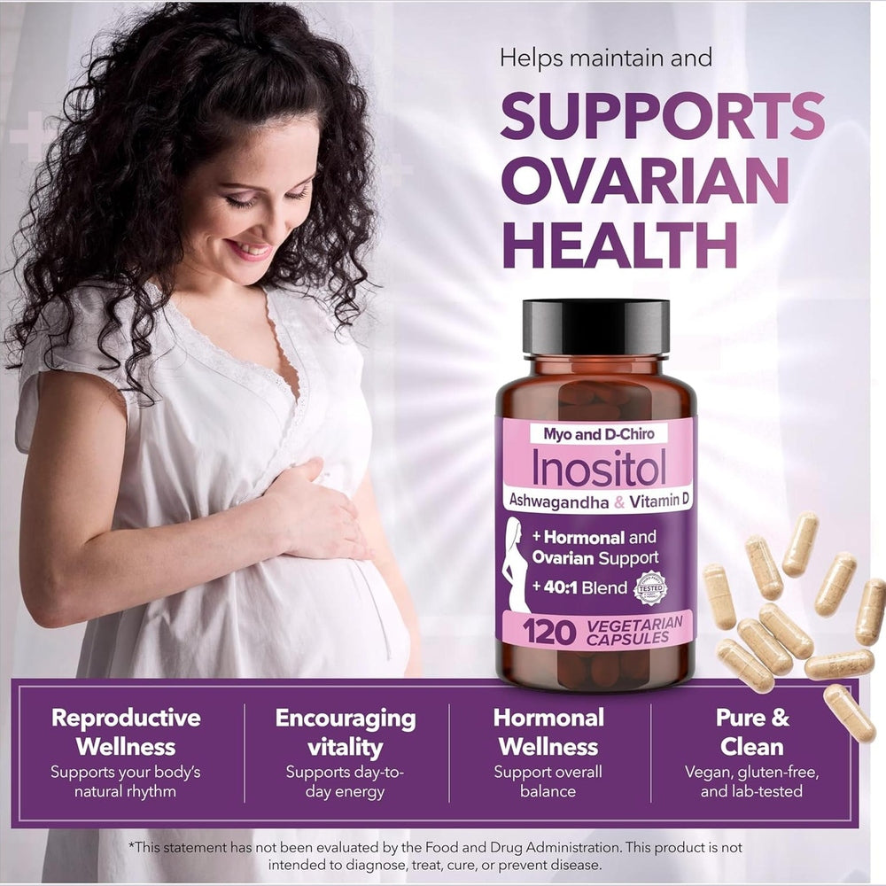 Intimate Rose Myo-Inositol SOPK – Myo & D-Chiro 40:1 + Vitamine D3 + Ashwagandha – 120 Capsules