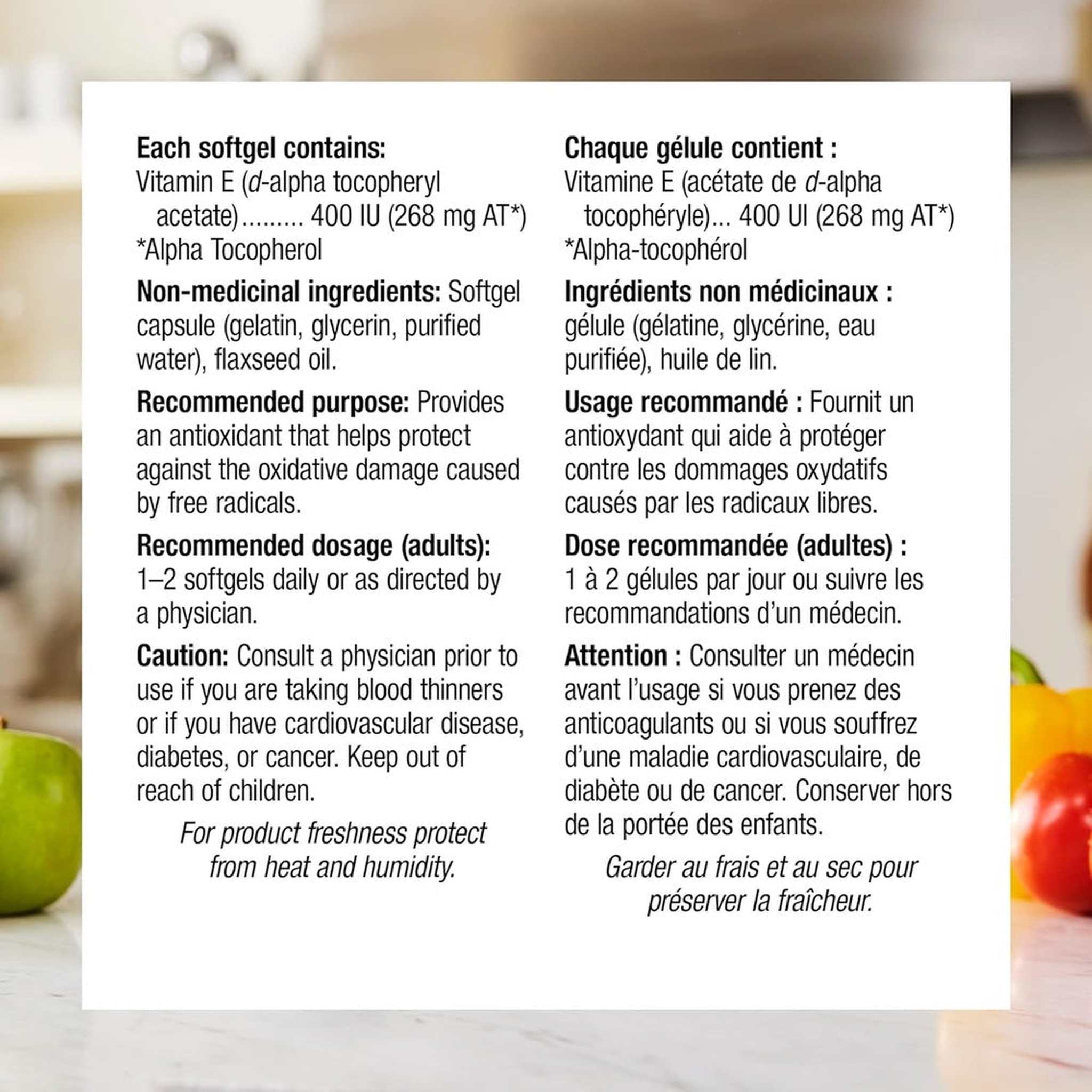 Webber Naturals Vitamine E 400 UI – 120 Gélules – Antioxydant & Santé Cardiovasculaire