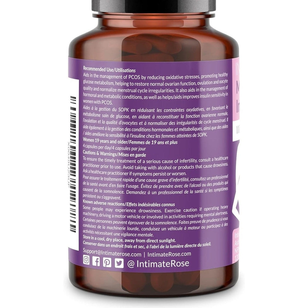 Intimate Rose Myo-Inositol SOPK – Myo & D-Chiro 40:1 + Vitamine D3 + Ashwagandha – 120 Capsules