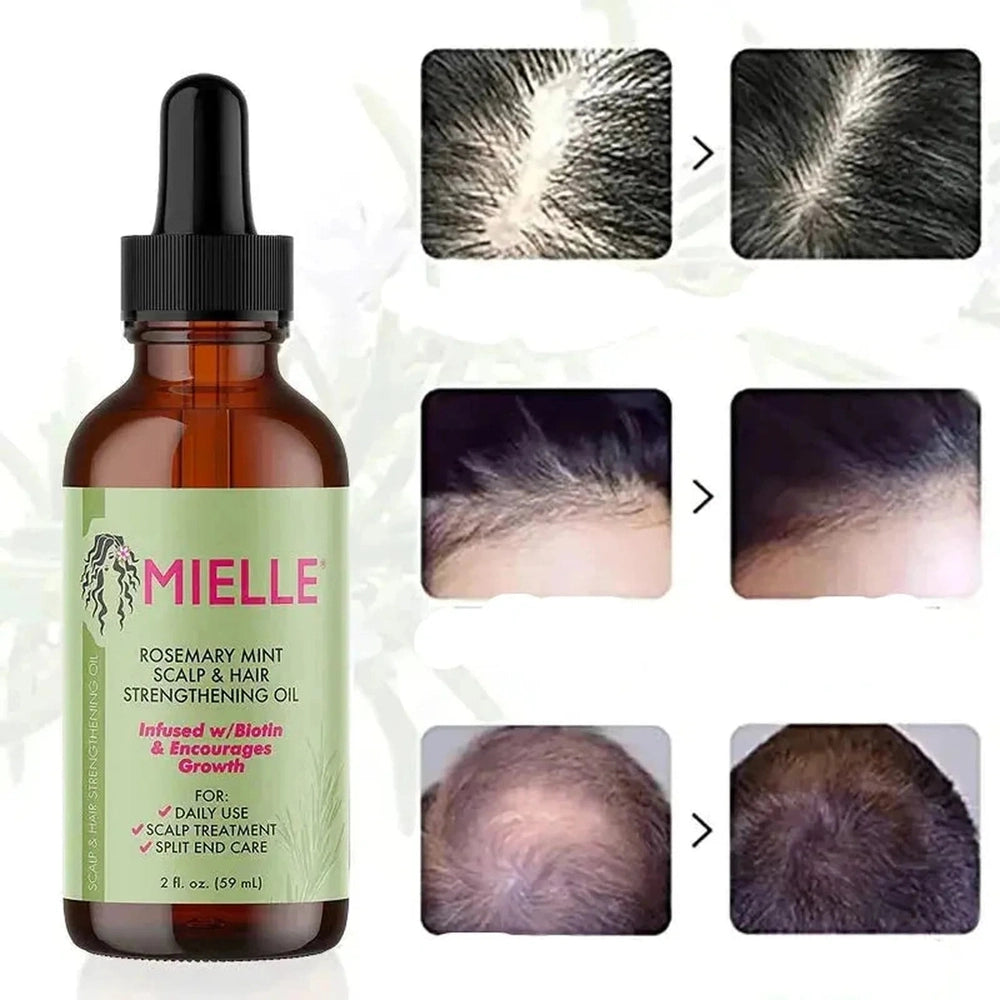 Mielle Huile de Renforcement Cuir Chevelu & Cheveux – Romarin & Menthe – 59ml