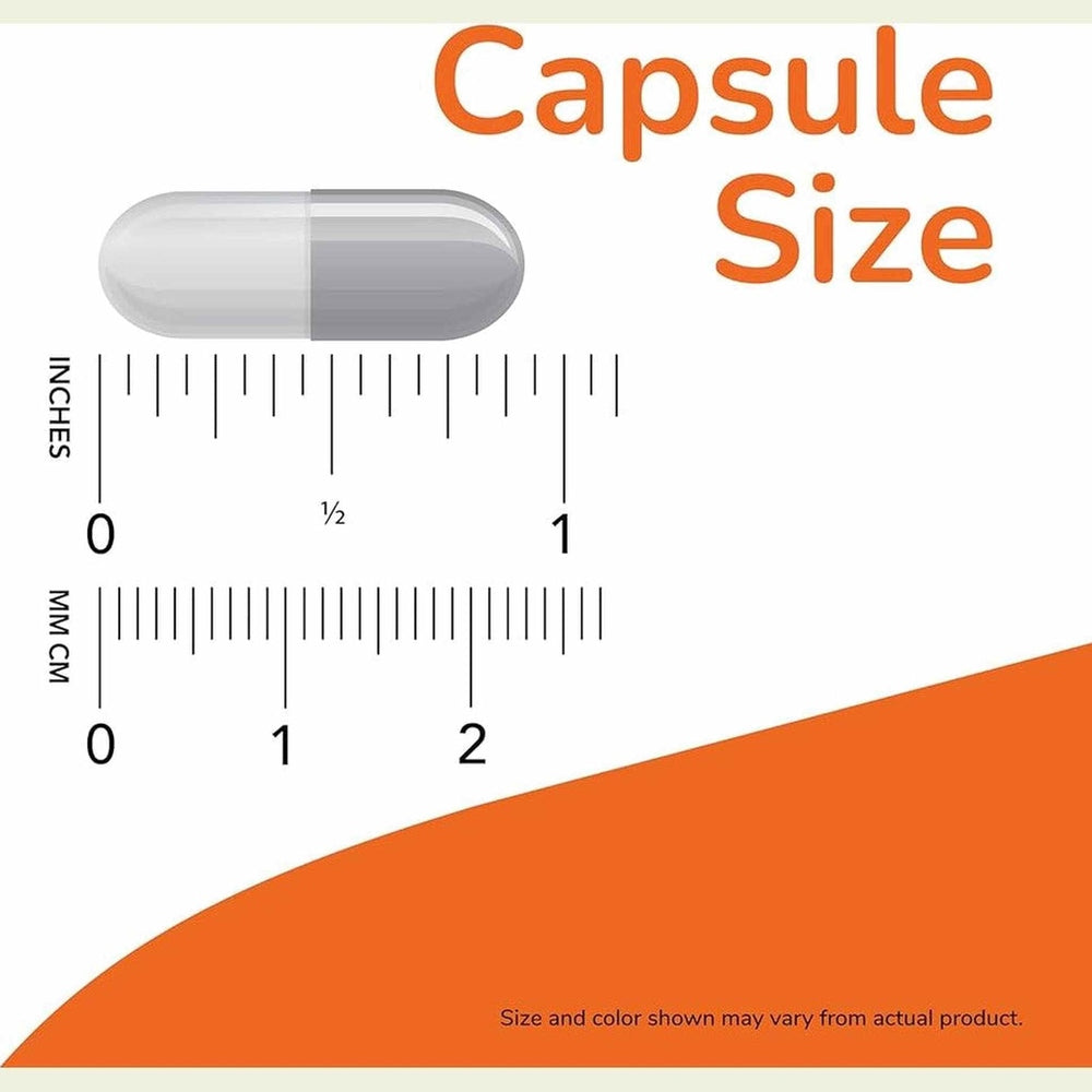 Capsules végétales Maca 500mg NOW - Détail du format et du dosage
