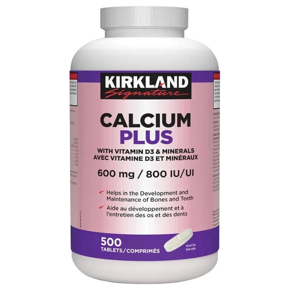 Calcium Plus 600mg + D3 + Minéraux - Formule Complète | 500 Comprimés