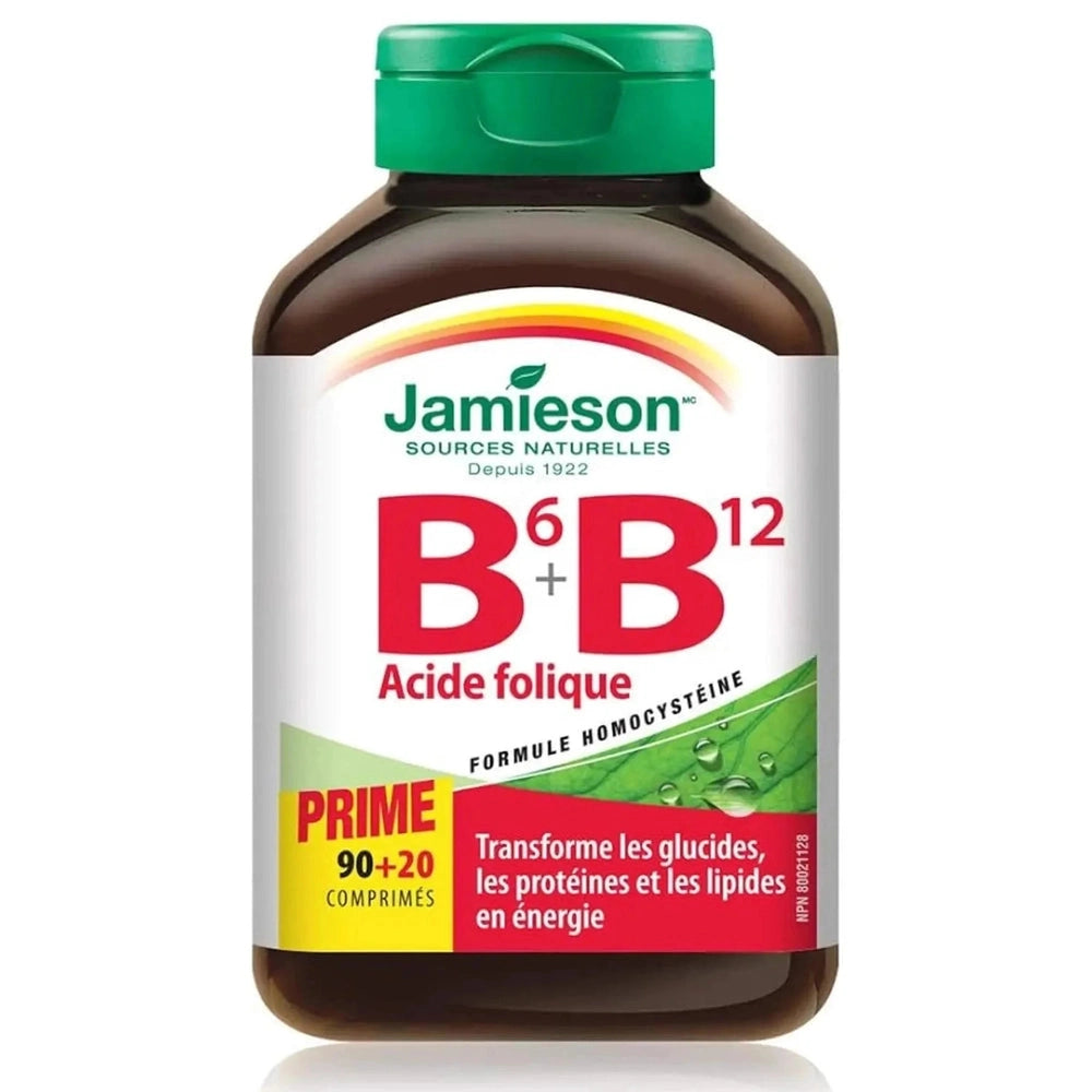 B6 + B12 + Acide Folique - Énergie & Santé Cardiovasculaire | 90+20 Comprimés