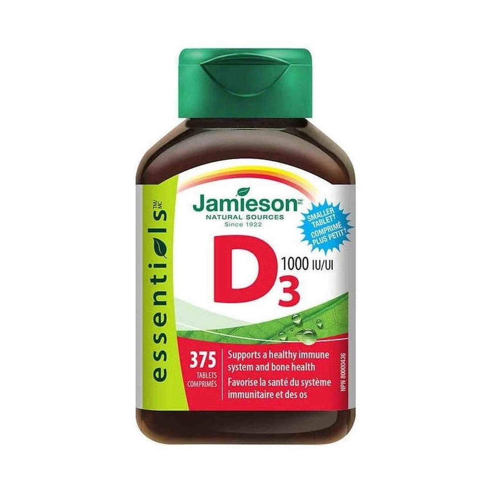 Jamieson Vitamine D3 1000 UI – 375 Comprimés – Os, Immunité & Vitalité